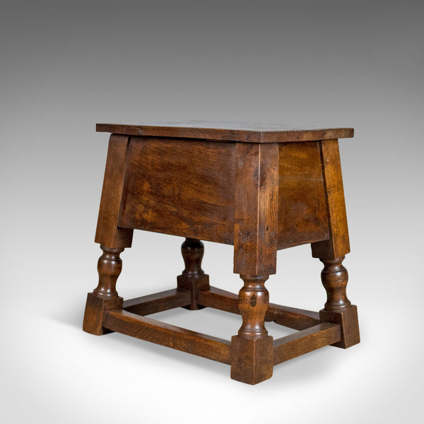 Antique Locker Seat, Victorian in Jacobean Taste, English Oak Joint Stool c.1900 - London Fine Antiques