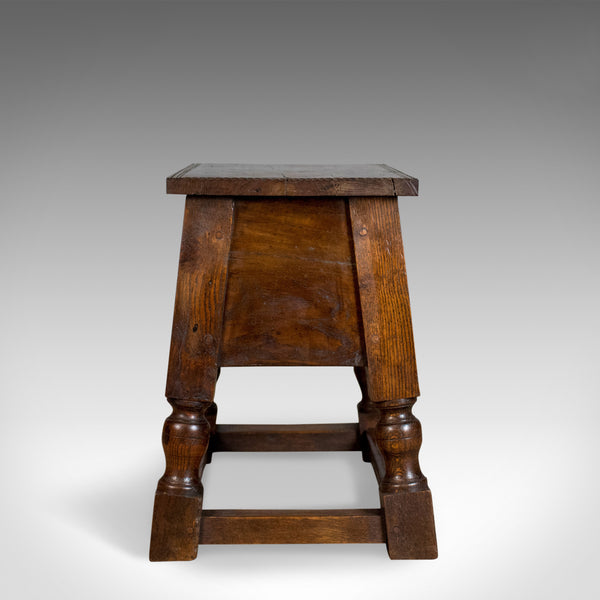 Antique Locker Seat, Victorian in Jacobean Taste, English Oak Joint Stool c.1900 - London Fine Antiques