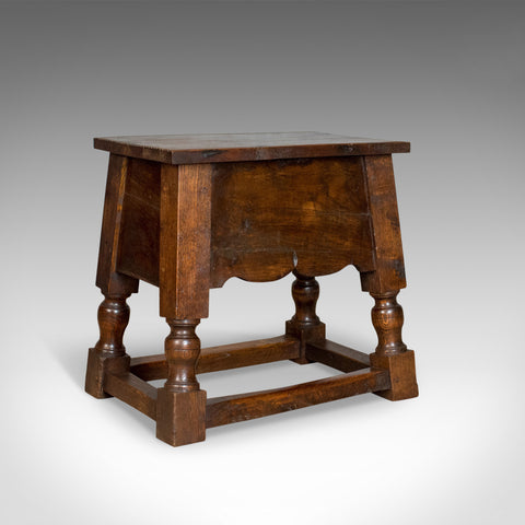 Antique Locker Seat, Victorian in Jacobean Taste, English Oak Joint Stool c.1900 - London Fine Antiques