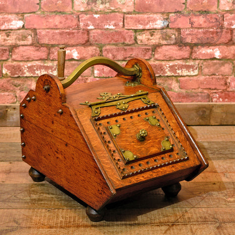 Victorian Oak Log Bin, Fireside Purdonium, c.1860 - London Fine Antiques