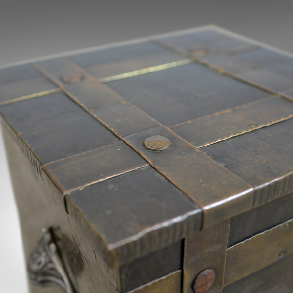 Antique Log Bin, Edwardian, Bound Metal, Fireside Box, Arts and Crafts, c.1910 - London Fine Antiques