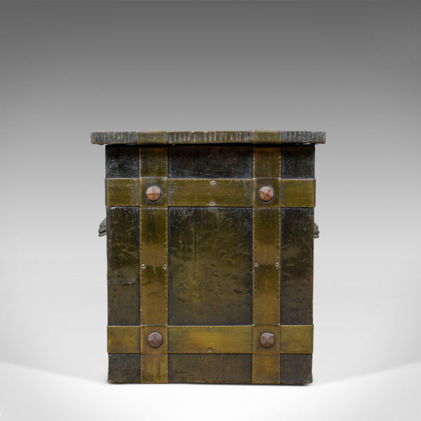 Antique Log Bin, Edwardian, Bound Metal, Fireside Box, Arts and Crafts, c.1910 - London Fine Antiques