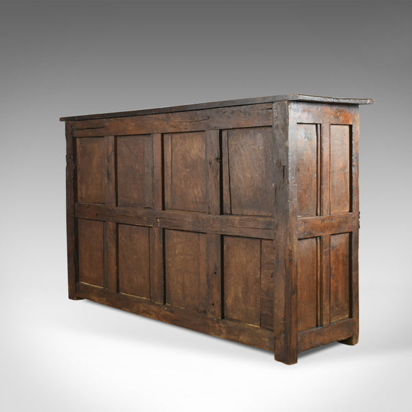 Antique Long Cupboard, Large, Heavy, Early, English, Oak, Panelled C17th & Later - London Fine Antiques