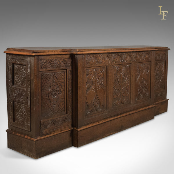 Antique Long Cupboard, c.1700 and Later English Carved Oak Dresser Base Cabinet - London Fine Antiques