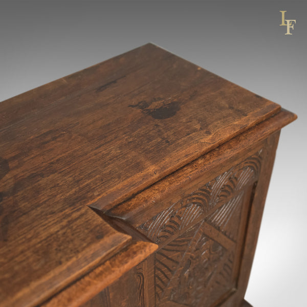 Antique Long Cupboard, c.1700 and Later English Carved Oak Dresser Base Cabinet - London Fine Antiques