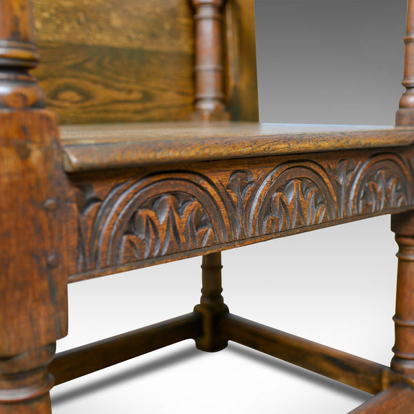 Antique Monk's Bench, Metamorphic Table, Chair, English Oak, C18th and Later - London Fine Antiques
