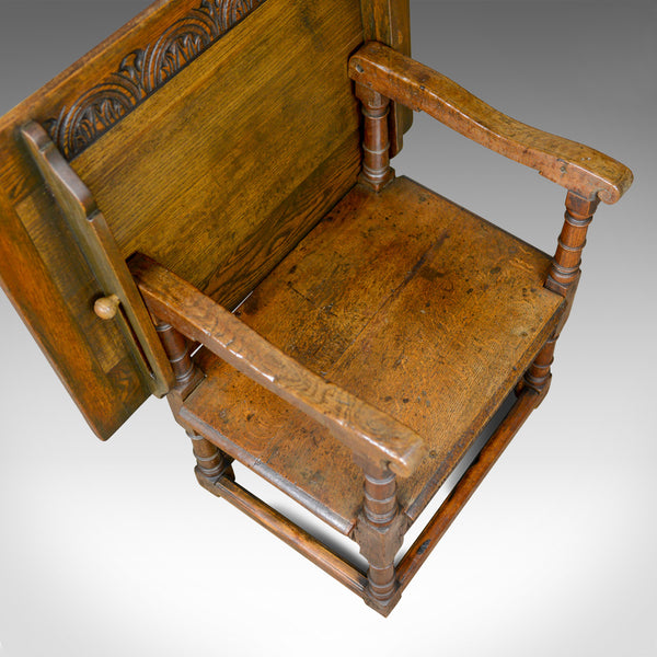 Antique Monk's Bench, Metamorphic Table, Chair, English Oak, C18th and Later - London Fine Antiques