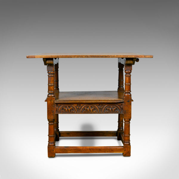 Antique Monk's Bench, Metamorphic Table, Chair, English Oak, C18th and Later - London Fine Antiques