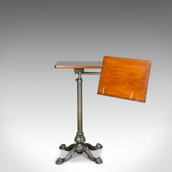 Antique Music Stand, Adjustable Reading Lectern Table, Leveson London, c1900 - London Fine Antiques