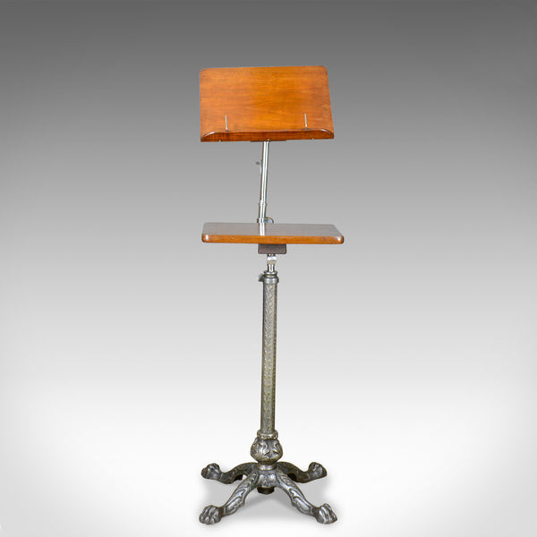 Antique Music Stand, Adjustable Reading Lectern Table, Leveson London, c1900 - London Fine Antiques