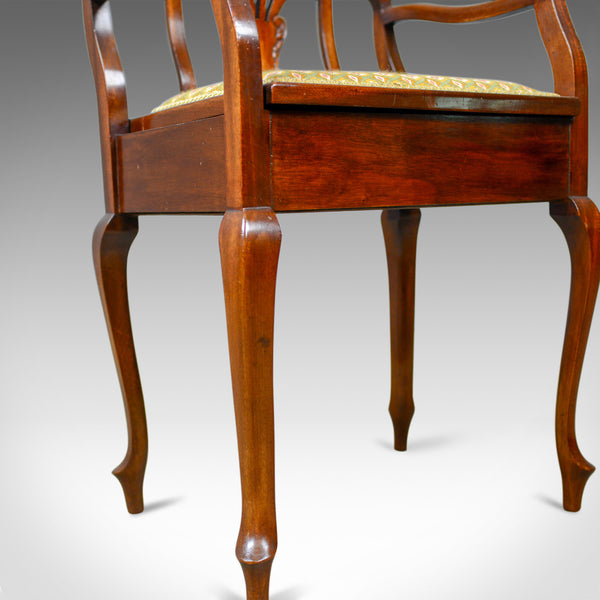 Antique Music Stool, English, Edwardian, Mahogany, Piano Seat, Needlepoint c1910 - London Fine Antiques