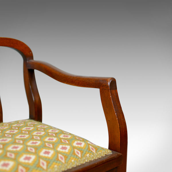 Antique Music Stool, English, Edwardian, Mahogany, Piano Seat, Needlepoint c1910 - London Fine Antiques