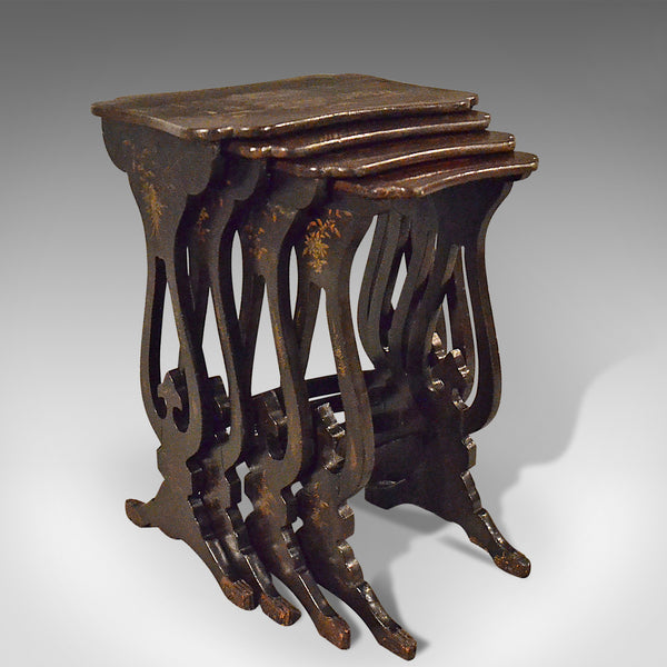 Antique Nest Of Tables, Four Chinoiserie Side Tables, 19th Century, Circa 1890 - London Fine Antiques