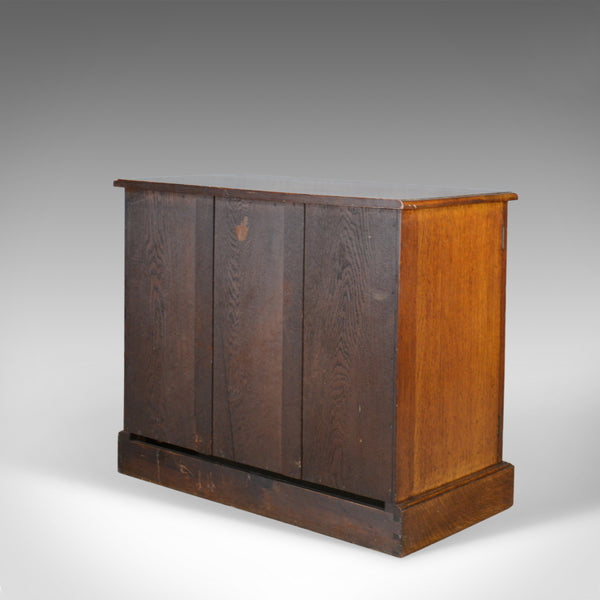 Antique Oak Cupboard, Two Door, English, Panelled, Low Cabinet Edwardian, c.1910 - London Fine Antiques