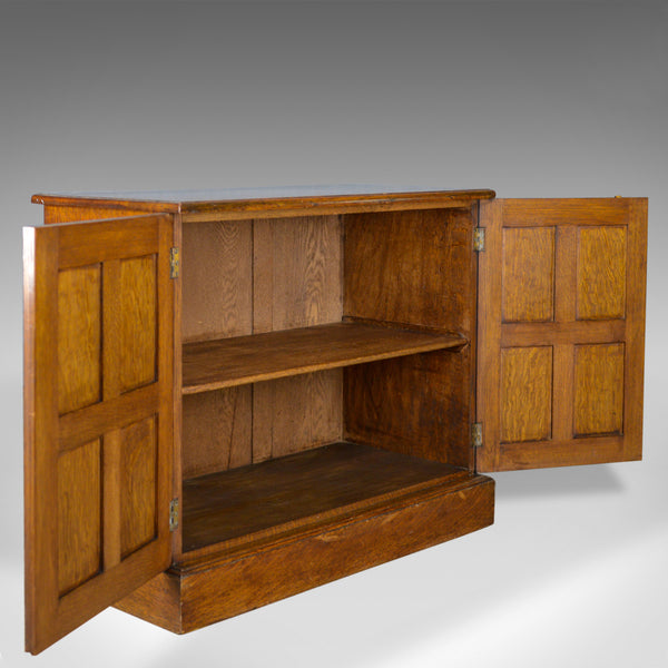 Antique Oak Cupboard, Two Door, English, Panelled, Low Cabinet Edwardian, c.1910 - London Fine Antiques
