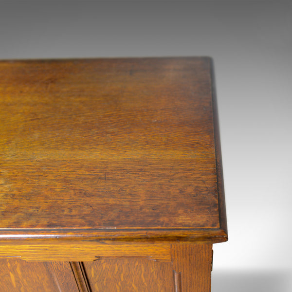 Antique Oak Cupboard, Two Door, English, Panelled, Low Cabinet Edwardian, c.1910 - London Fine Antiques