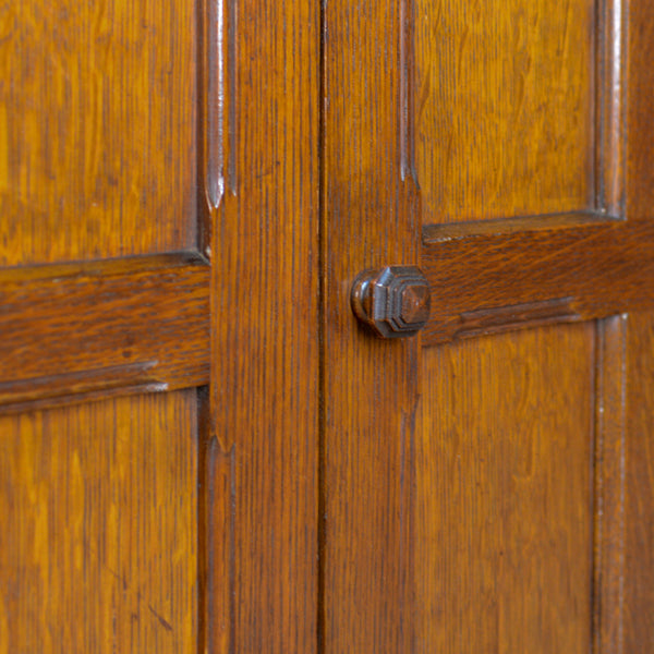Antique Oak Cupboard, Two Door, English, Panelled, Low Cabinet Edwardian, c.1910 - London Fine Antiques