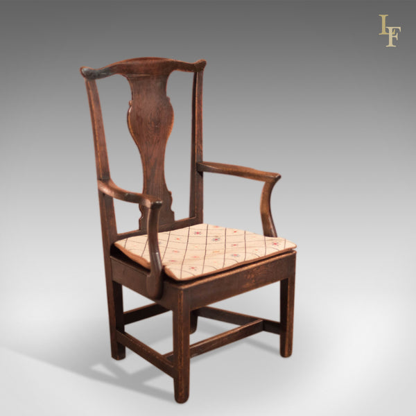 Late Georgian Oak Open Armchair, c.1800 - London Fine Antiques