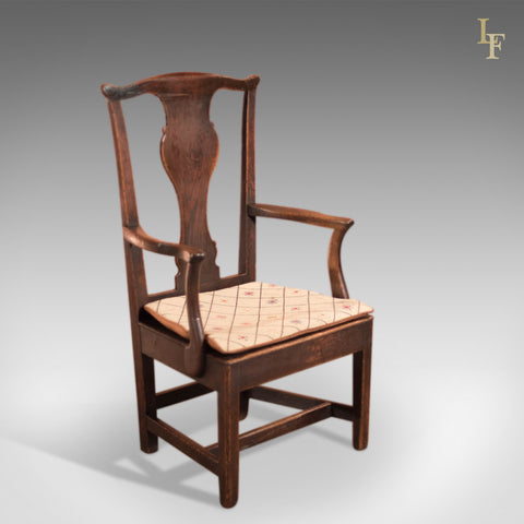 Late Georgian Oak Open Armchair, c.1800 - London Fine Antiques