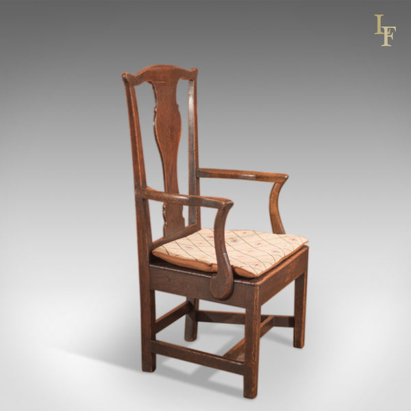 Late Georgian Oak Open Armchair, c.1800 - London Fine Antiques