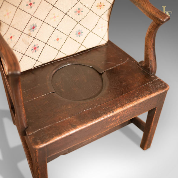 Late Georgian Oak Open Armchair, c.1800 - London Fine Antiques