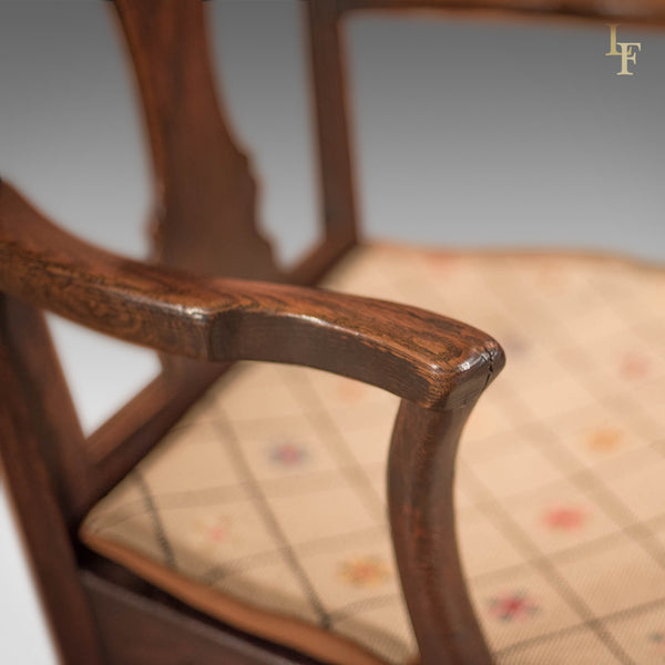 Late Georgian Oak Open Armchair, c.1800 - London Fine Antiques
