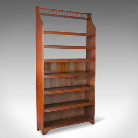 Antique Open Bookcase, Tall, English, Walnut, Book Shelves, Edwardian Circa 1910 - London Fine Antiques