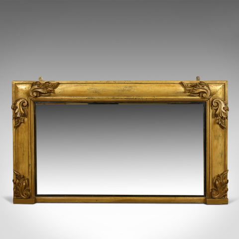 Antique Overmantel Mirror, English, Georgian, Wall, Giltwood, Gesso, Circa 1800 - London Fine Antiques