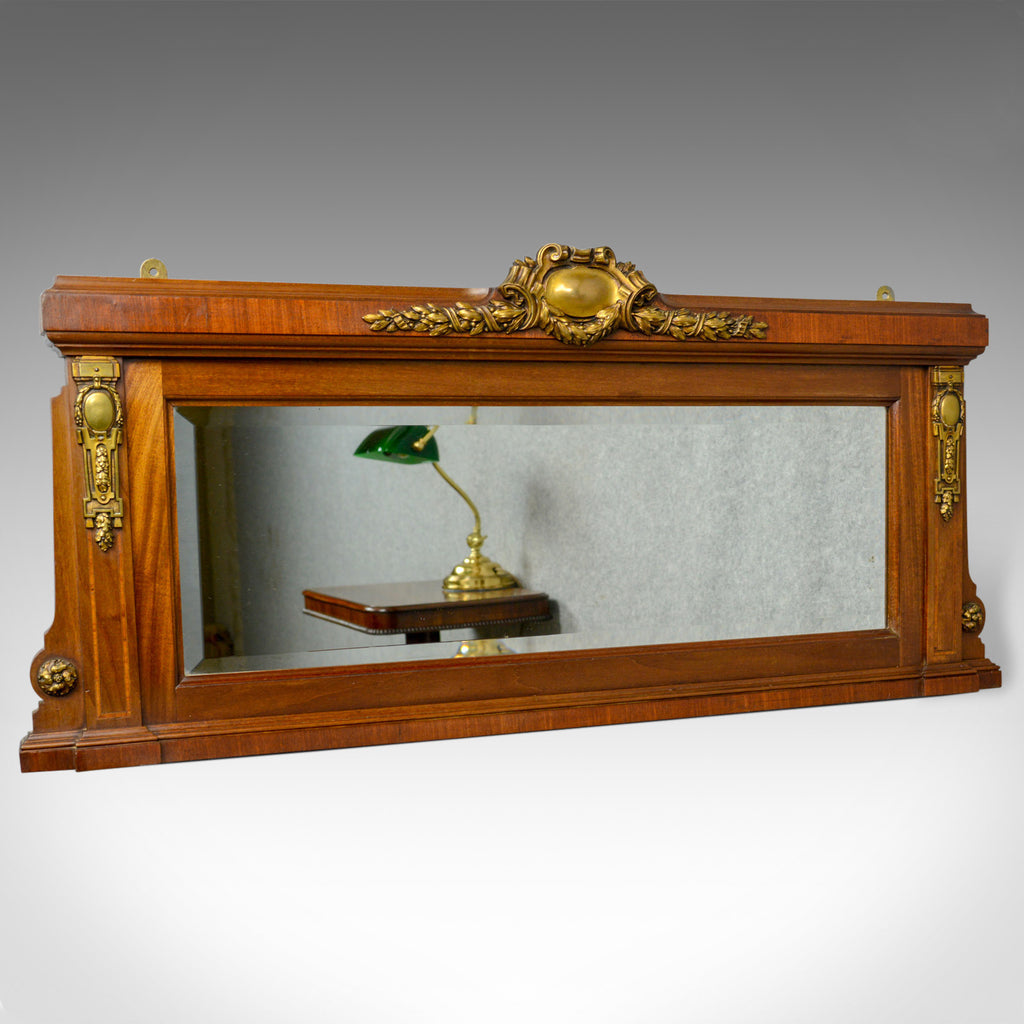 Antique Overmantel Mirror, French, Empire Revival, Wall, Walnut, Ormolu, c.1900 - London Fine Antiques