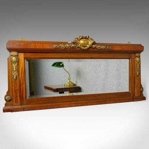 Antique Overmantel Mirror, French, Empire Revival, Wall, Walnut, Ormolu, c.1900 - London Fine Antiques