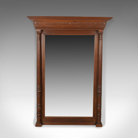 Antique Overmantel Mirror, Victorian, Classical Revival, Wall, Walnut Circa 1880 - London Fine Antiques