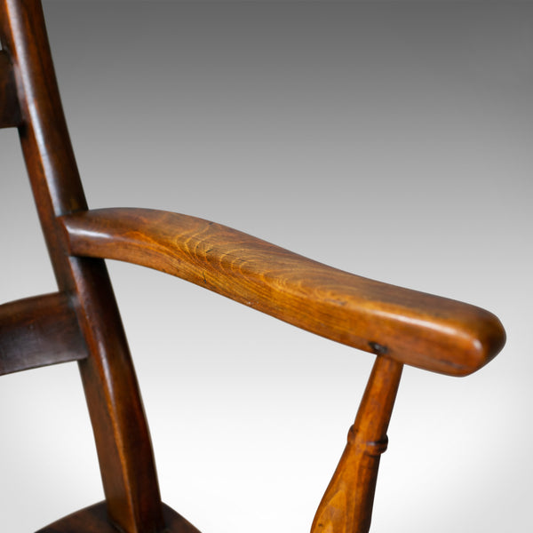 Antique Oxford Elbow Chair, Victorian, Windsor, Lath Back, Armchair, Elm, c.1850 - London Fine Antiques