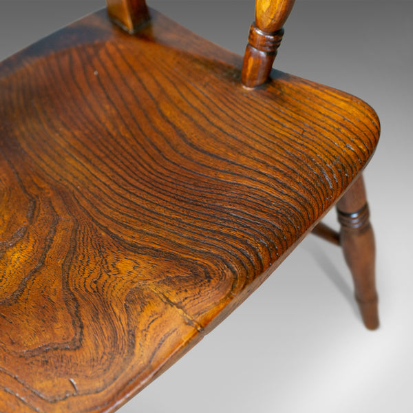 Antique Oxford Elbow Chair, Victorian, Windsor, Lath Back, Armchair, Elm, c.1850 - London Fine Antiques