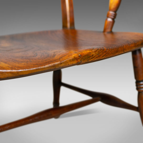 Antique Oxford Elbow Chair, Victorian, Windsor, Lath Back, Armchair, Elm, c.1850 - London Fine Antiques