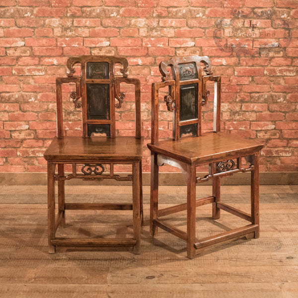 Pair of Chinese Hall Chairs, c.1900 - London Fine Antiques