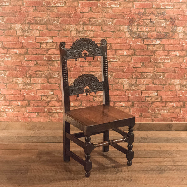 Victorian Pair of Oak Hall Chairs, c.1880 - London Fine Antiques