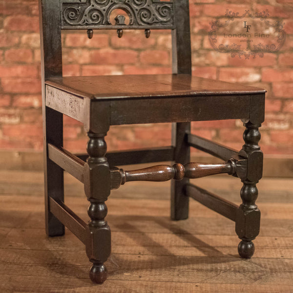 Victorian Pair of Oak Hall Chairs, c.1880 - London Fine Antiques