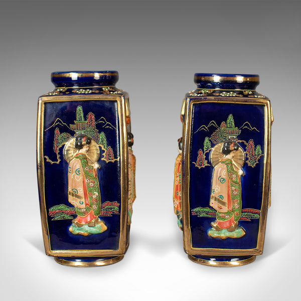 Antique Pair of Japanese Vases, Ceramic Pots, 20th Century - London Fine Antiques
