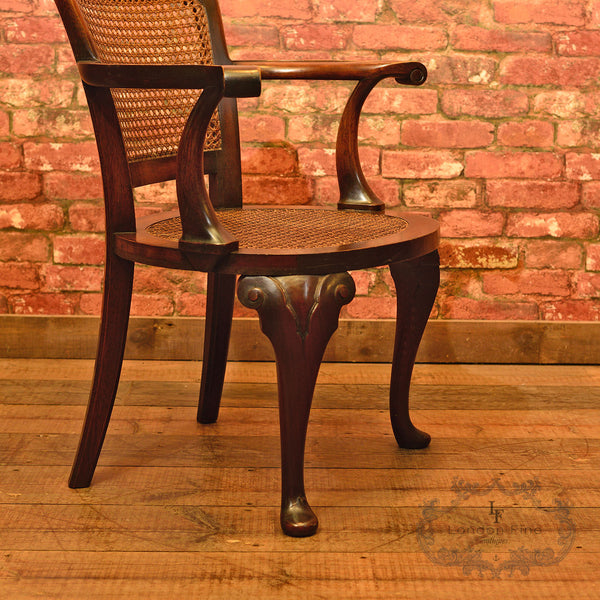 A Pair of Early 20th Century Beech & Cane Armchairs - London Fine Antiques