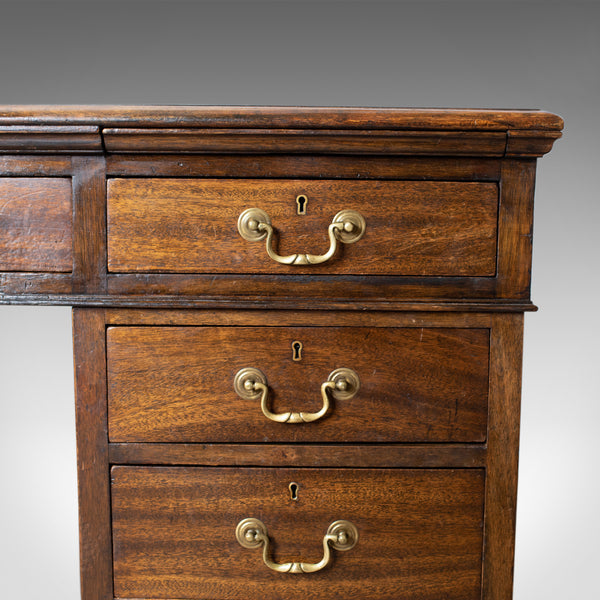 Large Antique Pedestal Desk, English, Edwardian, Mahogany, Circa 1910 - London Fine Antiques