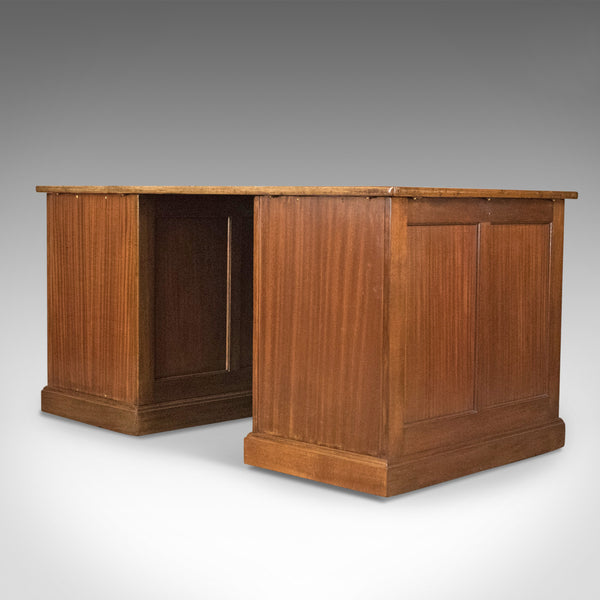 Antique Pedestal Desk, Large, English, Mahogany, George V, Circa 1915 - London Fine Antiques