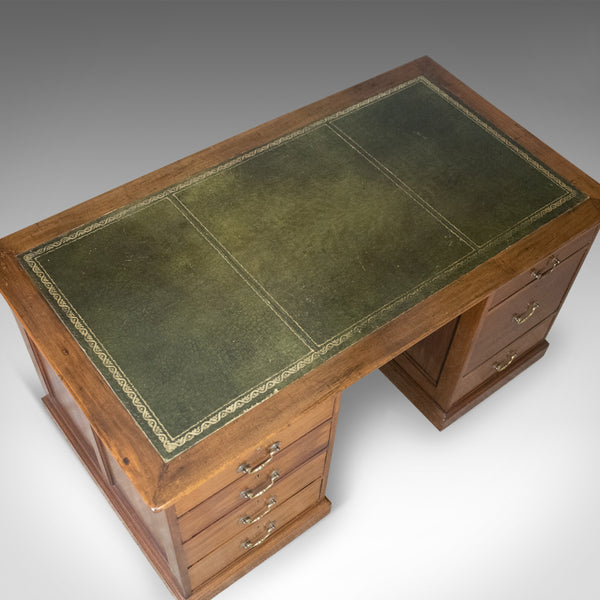 Antique Pedestal Desk, Large, English, Mahogany, George V, Circa 1915 - London Fine Antiques