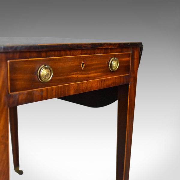 Antique, Pembroke Table, English, Georgian, Mahogany Side Hepplewhite Circa 1795 - London Fine Antiques