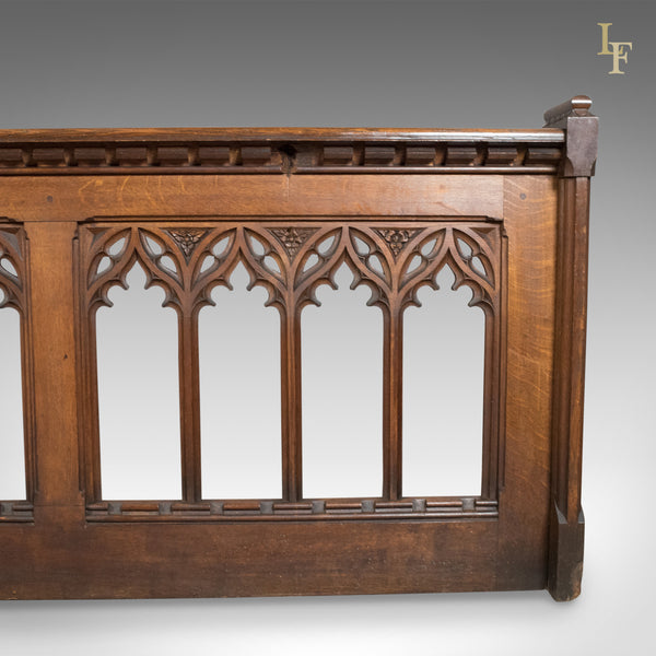 Antique Pew Front, Gothic Choir Stall, Victorian, English, Pugin Overtones c.1880 - London Fine Antiques