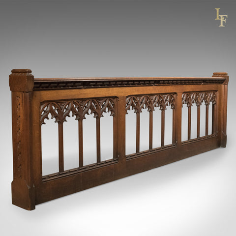 Antique Pew Front, Gothic Choir Stall, Victorian, English, Pugin Overtones c.1880 - London Fine Antiques