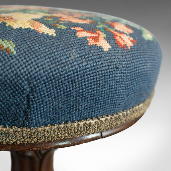 Antique Piano Stool, Rosewood, Music, Regency, Adjustable, Needlepoint, c.1830 - London Fine Antiques
