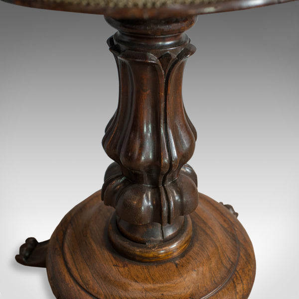 Antique Piano Stool, Rosewood, Music, Regency, Adjustable, Needlepoint, c.1830 - London Fine Antiques