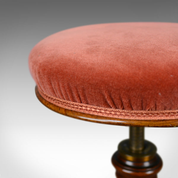 Antique, Piano Stool, Walnut, Adjustable, English, Victorian, Music Circa 1860 - London Fine Antiques