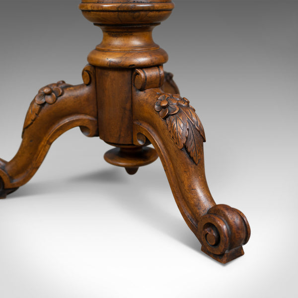 Antique Piano Stool, Walnut, Adjustable, English, Victorian, Seat Circa 1860 - London Fine Antiques