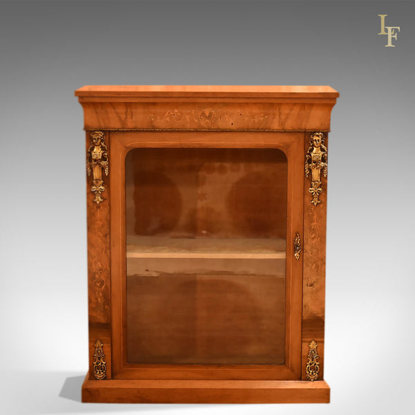 Antique Pier Cabinet, Victorian Burr Walnut c.1850 - London Fine Antiques